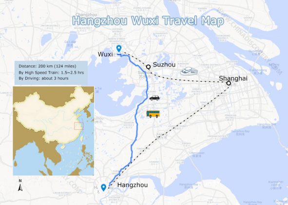 Hangzhou Wuxi Travel Map