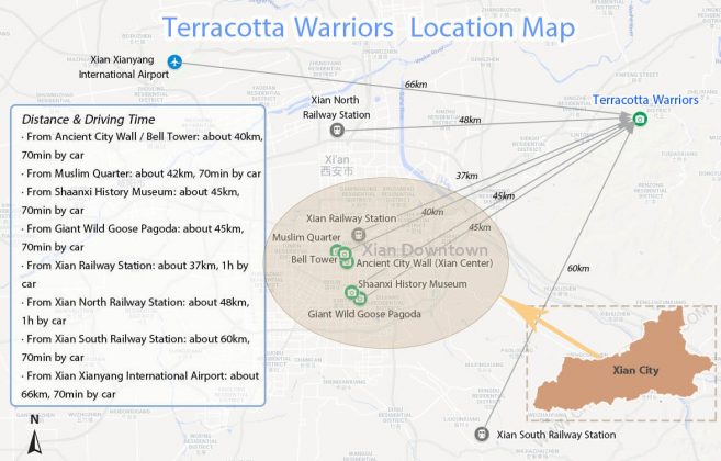 Terracotta Warriors Xian Map
