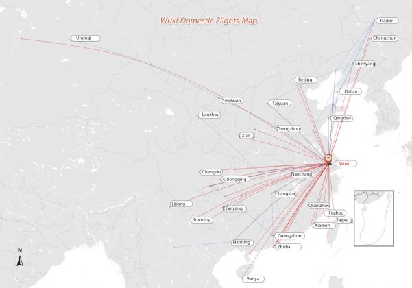 Wuxi Airlines Map