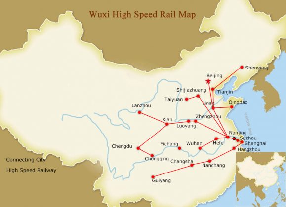 Wuxi High Speed Rails Map